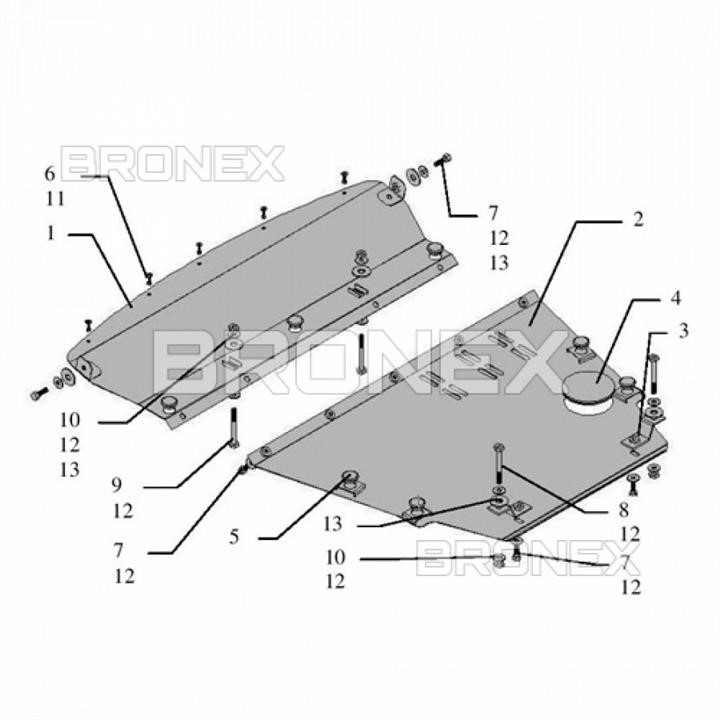 Bronex 101.0076.00 Engine protection Bronex standard 101.0076.00 for Nissan Maxima VI (radiator, gear box) 101007600