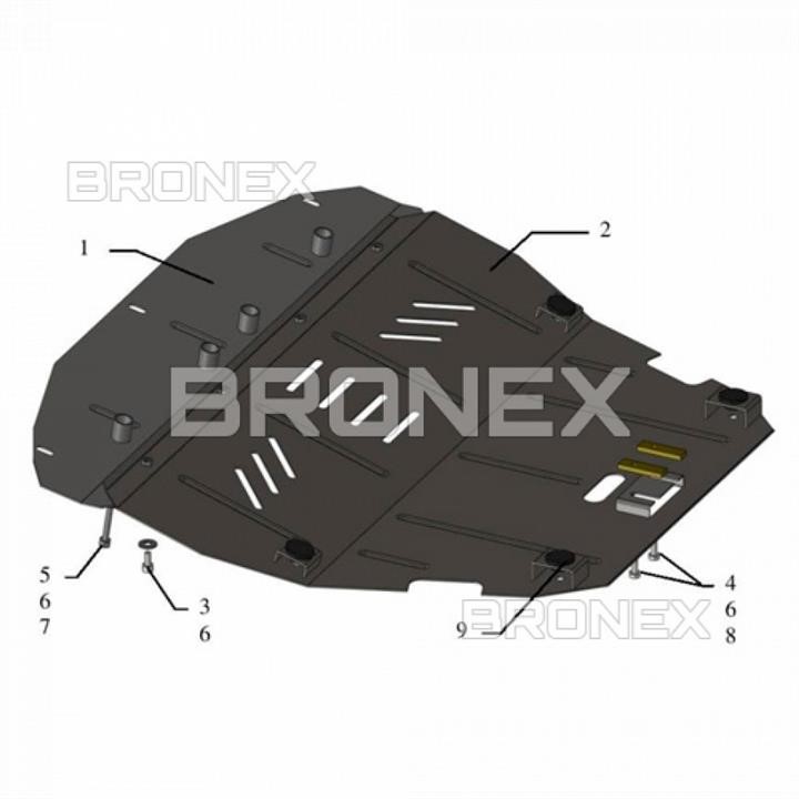 Bronex 101.0117.00.P Engine protection Bronex standard 101.0117.00.P for Peugeot 806 / Expert (radiator, gear box) 101011700P