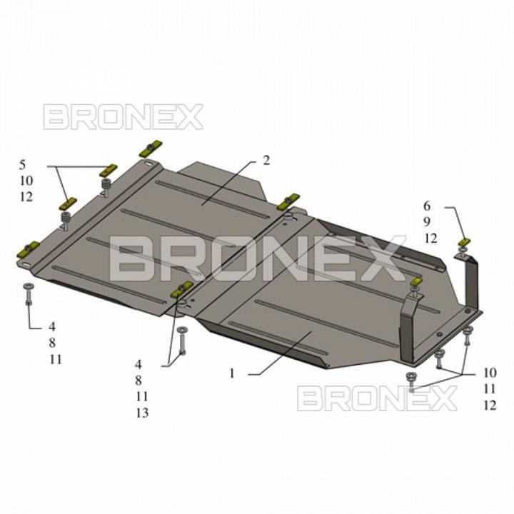 Bronex 101.0135.00 Gearbox protectionBronex standard 101.0135.00 for Suzuki Grand Vitara II (transfer case) 101013500