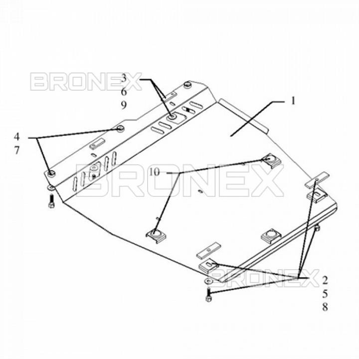 Bronex 101.0154.00 Engine protection Bronex standard 101.0154.00 for Nissan Note (radiator, gear box) 101015400