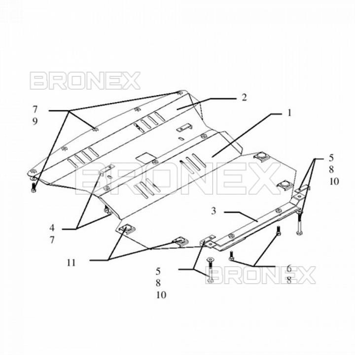Bronex 101.0155.00 Engine protection Bronex standard 101.0155.00 for Nissan Teana I (radiator) 101015500