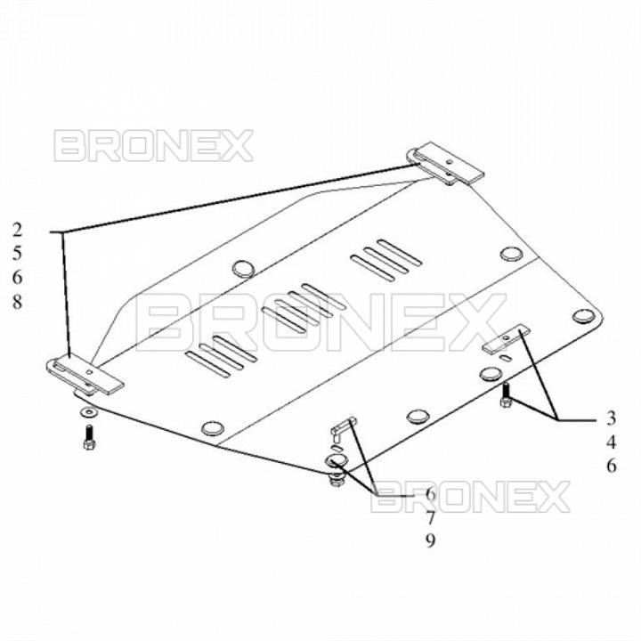 Bronex 101.0170.00 Engine protection Bronex standard 101.0170.00 for Honda Civic VIII 4D (radiator, gearbox) 101017000