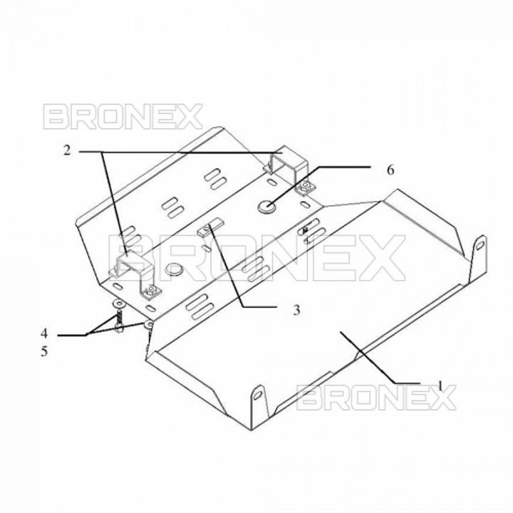 Bronex 101.0183.00 Engine protection Bronex standard 101.0183.00 for Chery Jaggi (radiator, gear box) 101018300