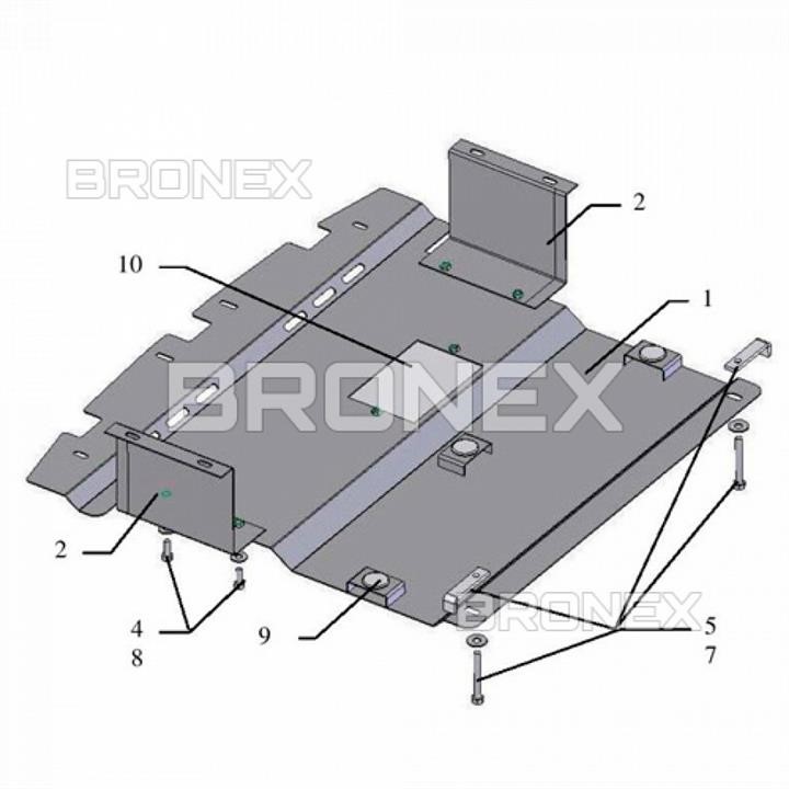 Bronex 101.0198.00 Engine protection Bronex standard 101.0198.00 for Hyundai H1 (radiator, gear box) 101019800