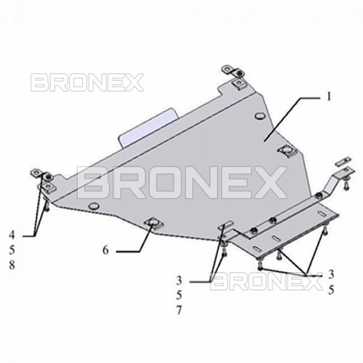 Bronex 101.0200.00 Engine protection Bronex standard 101.0200.00 for Acura TLX (radiator, gear box) 101020000