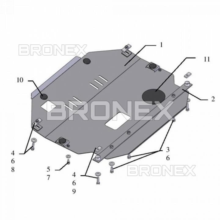 Bronex 101.0209.00 Engine protection Bronex standard 101.0209.00 for Chevrolet Captiva (gear box, transfer case) 101020900