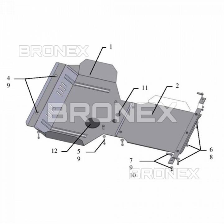 Bronex 101.0210.00 Engine protection Bronex standard 101.0210.00 for Subaru Forester SH (radiator, gear box) 101021000
