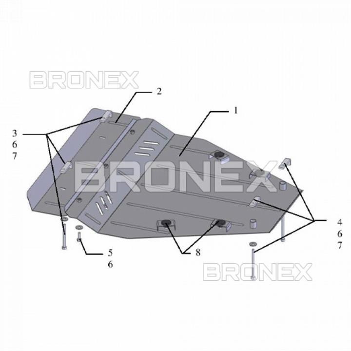 Bronex 101.0248.00 Engine protection Bronex standard 101.0248.00 for Renault Koleos (radiator, gear box) 101024800