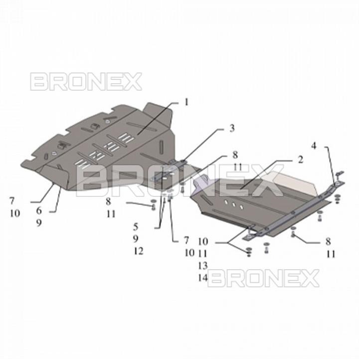 Bronex 101.0259.00 Engine protection Bronex standard 101.0259.00 for Subaru Legacy IV / Outback III (radiator, gear box) 101025900