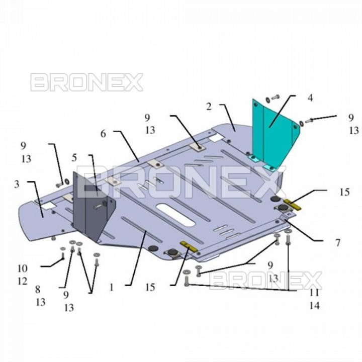 Bronex 101.0264.00 Engine protection Bronex standard 101.0264.00 for Fiat Grande Punto (radiator, gear box) 101026400