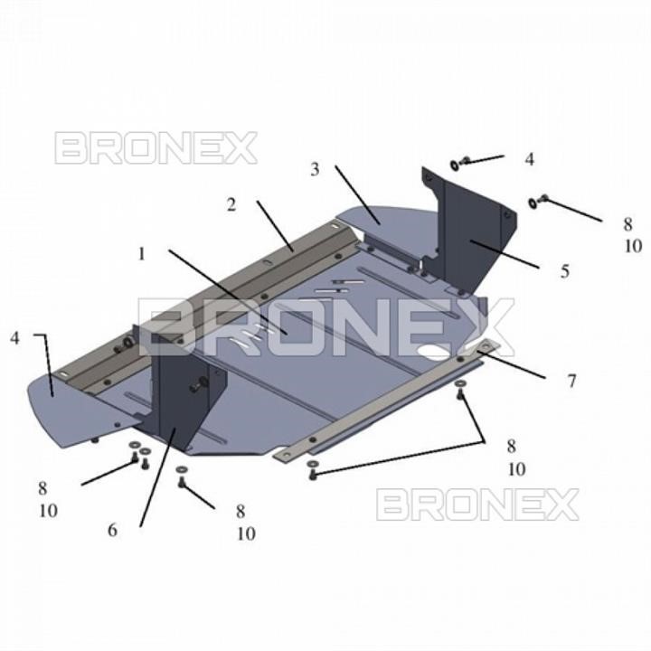 Bronex 101.0276.00 Engine protection Bronex standard 101.0276.00 for Fiat Grande Punto (radiator, gear box) 101027600