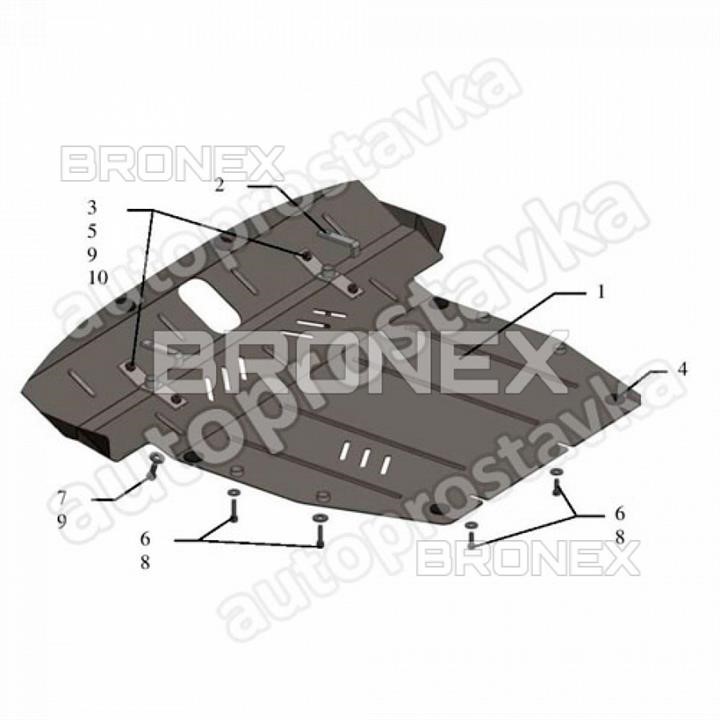 Bronex 101.0277.00 Engine protection Bronex standard 101.0277.00 for Kia Sorento II (radiator, gear box) 101027700