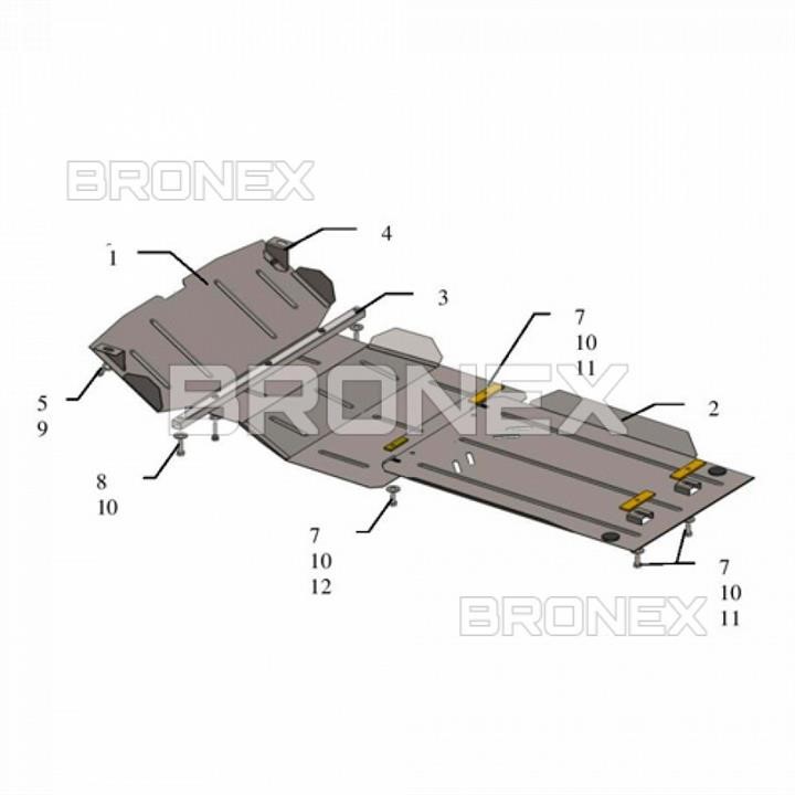 Bronex 101.0278.00 Engine protection Bronex standard 101.0278.00 for Mitsubishi Pajero Sport (radiator, gear box) 101027800