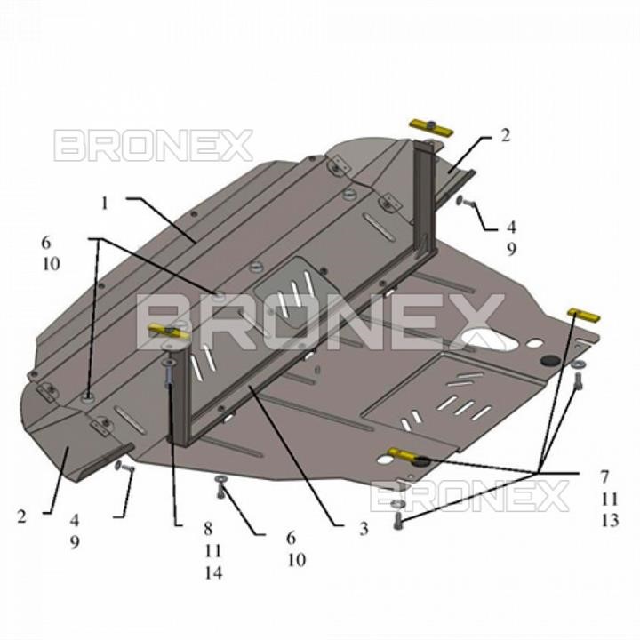 Bronex 101.0286.00 Engine protection Bronex standard 101.0286.00 for Hyundai IX35 (radiator, gear box) 101028600