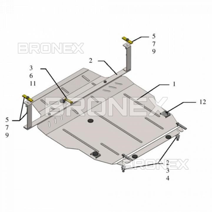 Bronex 101.0317.00.P Engine protection Bronex standard 101.0317.00.P for Peugeot 4007 (radiator, gear box) 101031700P