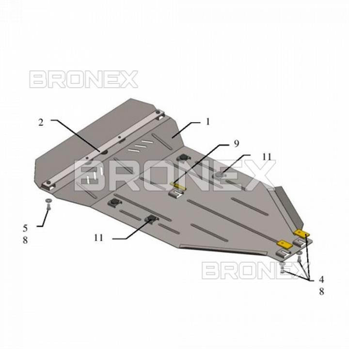 Bronex 101.0337.00 Engine protection Bronex standard 101.0337.00 for Mercedes-Benz Vito D W639 (radiator, gear box) 101033700