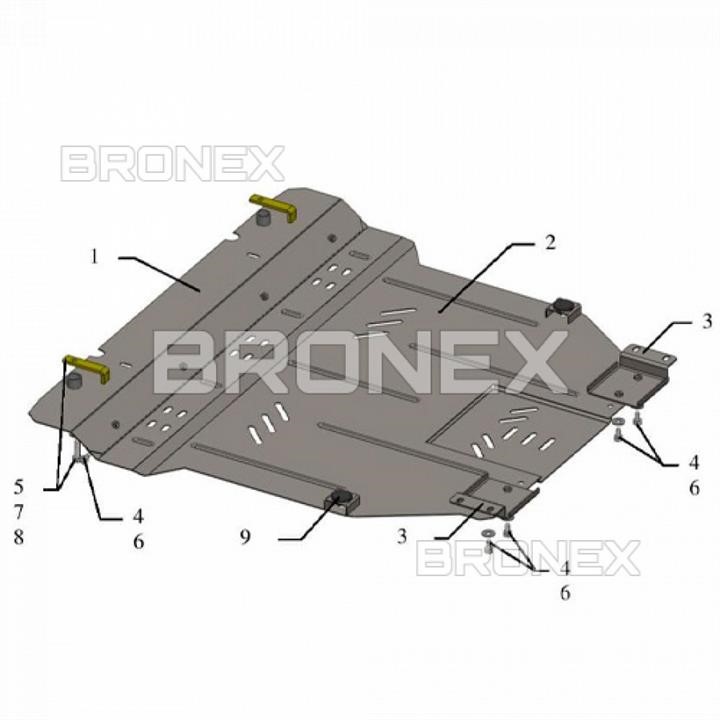 Bronex 101.0343.00 Engine protection Bronex standard 101.0343.00 for Chery M11 (radiator, gear box) 101034300