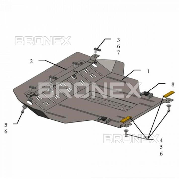 Bronex 101.0372.00 Engine protection Bronex standard 101.0372.00 for Chery Amulet (radiator, gear box) 101037200