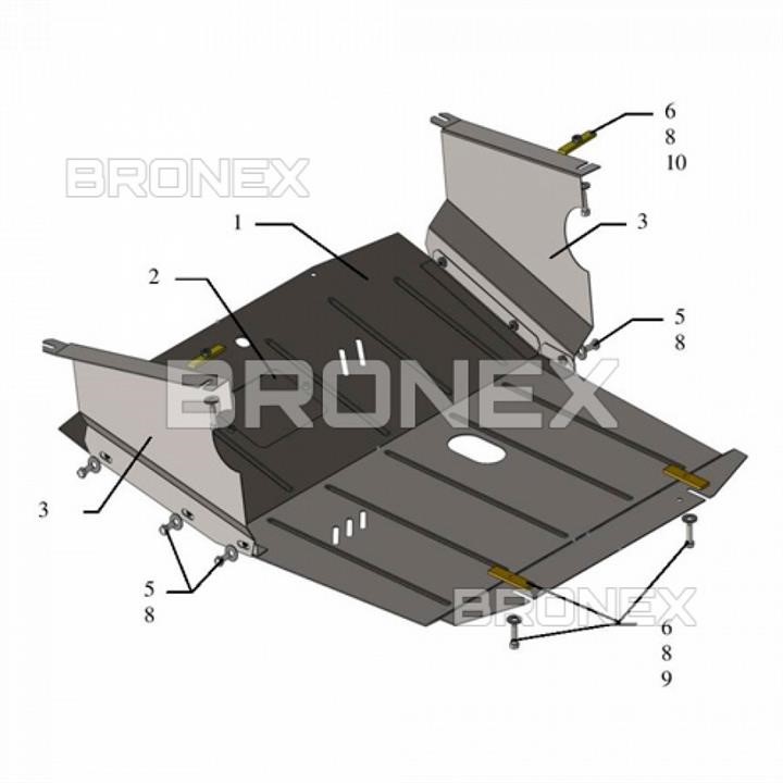 Bronex 101.0384.00.R Engine protection Bronex standard 101.0384.00.R for Renault Master (radiator, gear box) 101038400R