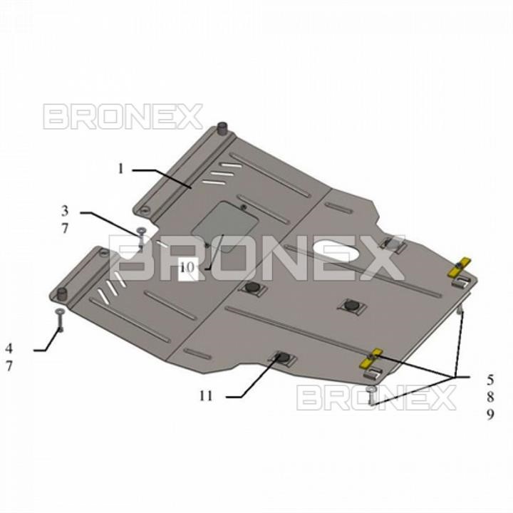 Bronex 101.0425.00 Engine protection Bronex standard 101.0425.00 for Lifan X60 (radiator, gear box) 101042500