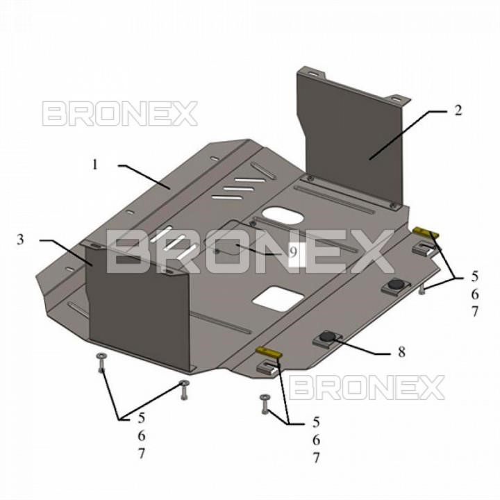 Bronex 101.0426.00.K Engine protection Bronex standard 101.0426.00.K for Kia Ceed (radiator, gear box) 101042600K