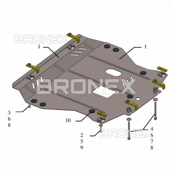 Bronex 101.0432.00 Engine protection Bronex standard 101.0432.00 for Nissan Juke (radiator, gear box) 101043200