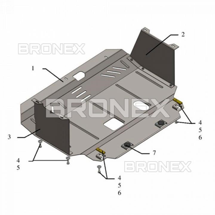 Bronex 101.0436.00.K Engine protection Bronex standard 101.0436.00.K for Kia Ceed (radiator, gear box) 101043600K