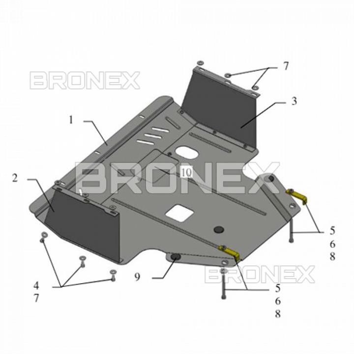 Bronex 101.0450.00 Engine protection Bronex standard 101.0450.00 for Hyundai I-20 I (radiator, gear box) 101045000