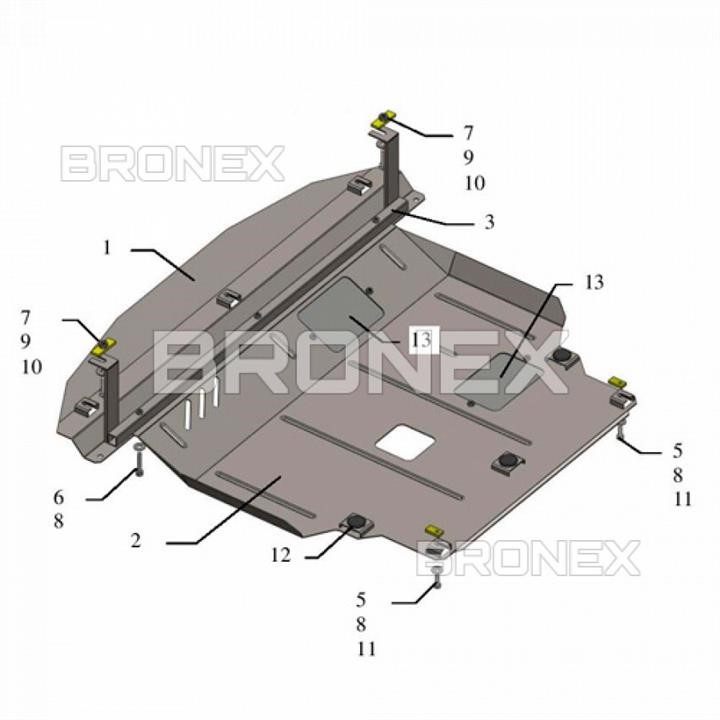 Bronex 101.0454.00 Engine protection Bronex standard 101.0454.00 for Kia Sorento II (radiator, gear box) 101045400