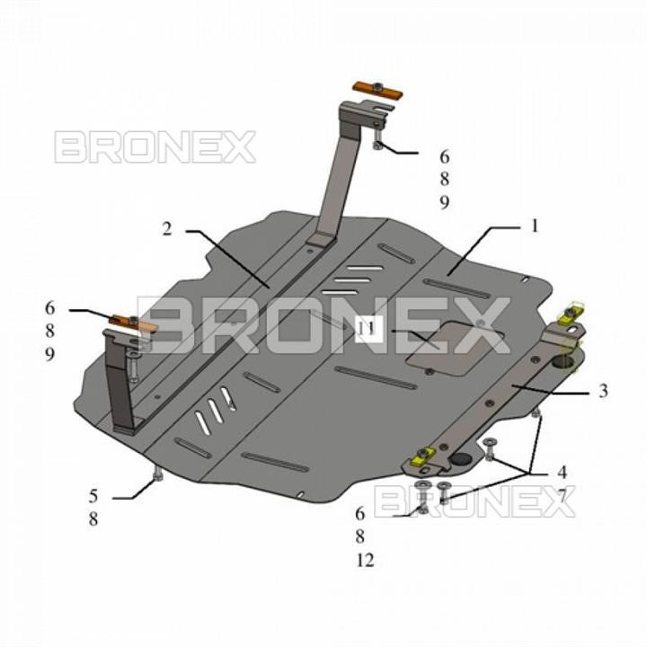 Bronex 101.0456.00 Engine protection Bronex standard 101.0456.00 for Volkswagen Touran WeBasto (radiator, gear box) 101045600
