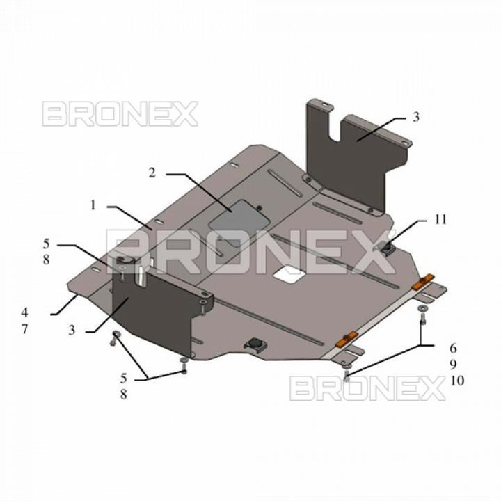 Bronex 101.0484.00 Engine protection Bronex standard 101.0484.00 for Opel Vivaro (radiator, gear box) 101048400