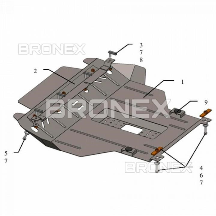 Bronex 101.0485.00 Engine protection Bronex standard 101.0485.00 for Chery Amulet (radiator, gear box) 101048500