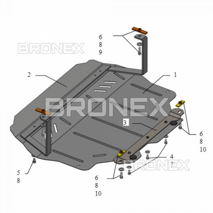 Bronex 101.0498.00 Engine protection Bronex standard 101.0498.00 for Volkswagen Caddy (radiator, gear box) 101049800