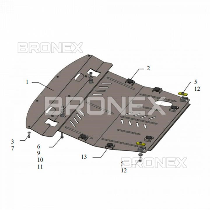 Bronex 101.0505.00 Engine protection Bronex standard 101.0505.00 for Nissan Pathfinder IV (radiator, gear box) 101050500