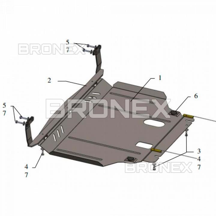 Bronex 101.0506.00 Engine protection Bronex standard 101.0506.00 for Ford Fiesta VII EcoBoost (radiator, gear box) 101050600