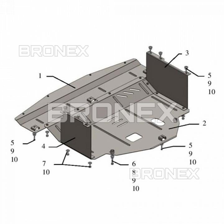 Bronex 101.0514.00 Engine protection Bronex standard 101.0514.00 for Kia Carens IV (radiator, gear box) 101051400