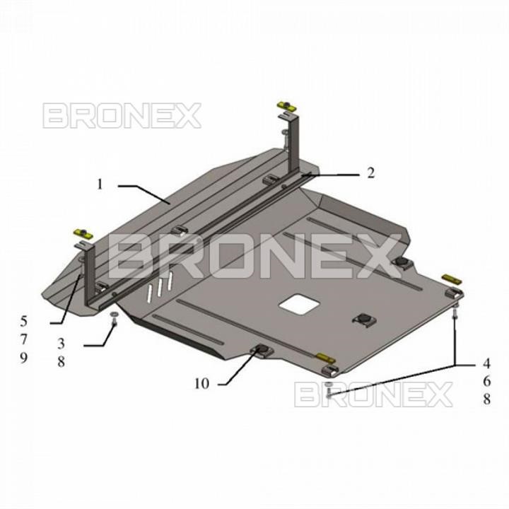 Bronex 101.0520.00 Engine protection Bronex standard 101.0520.00 for Hyundai Santa Fe/Grand Santa Fe (radiator, gear box) 101052000