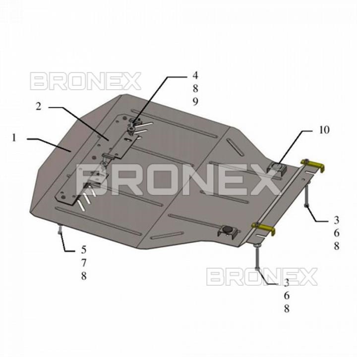 Bronex 101.0528.00 Engine protection Bronex standard 101.0528.00 for Volkswagen Caddy (radiator, gear box) 101052800