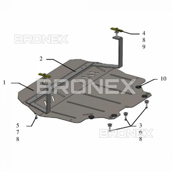 Bronex 101.0532.00 Engine protection Bronex standard 101.0532.00 for Volkswagen Passat B8 (radiator, gear box) 101053200
