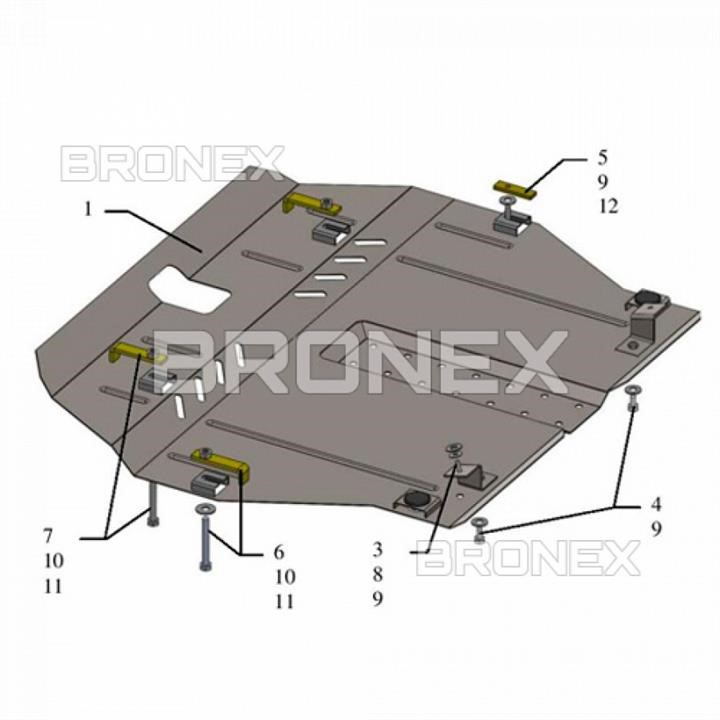 Bronex 101.0549.00 Engine protection Bronex standard 101.0549.00 for Jac J5 / J6 (radiator, gear box) 101054900