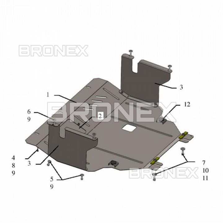 Bronex 101.0556.00 Engine protection Bronex standard 101.0556.00 for Nissan X-Trail (radiator, gear box) 101055600
