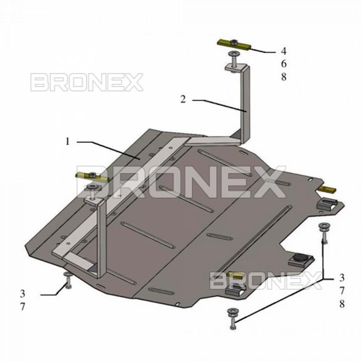 Engine protection Bronex standard 101.0571.00 for Skoda Fabia II (radiator, gear box) Bronex 101.0571.00