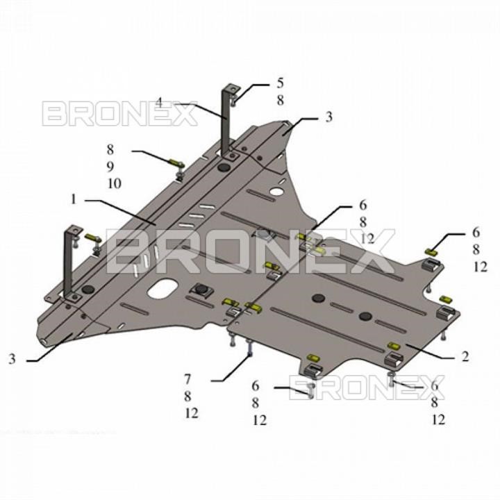 Bronex 101.0573.00 Bronex engine protection standard 101.0573.00 for Audi A4 B8/A5 B8 (radiator, gearbox) 101057300