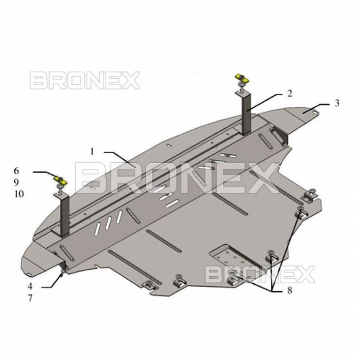Bronex 101.0574.00 Engine protection Bronex standard 101.0574.00 for Kia Sorento III (radiator, gear box) 101057400