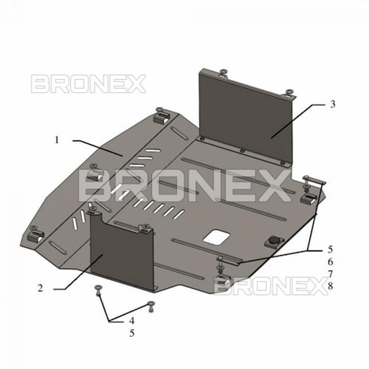 Bronex 101.0575.00 Engine protection Bronex standard 101.0575.00 for Kia Rio IV (radiator, gear box) 101057500