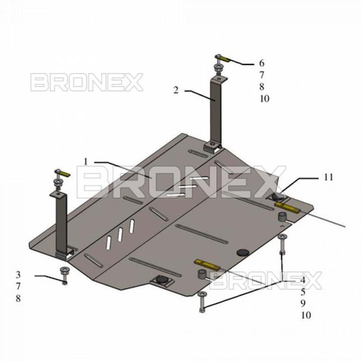 Bronex 101.0596.00.S Engine protection Bronex standard 101.0596.00.S for Skoda Citigo (radiator, gear box) 101059600S