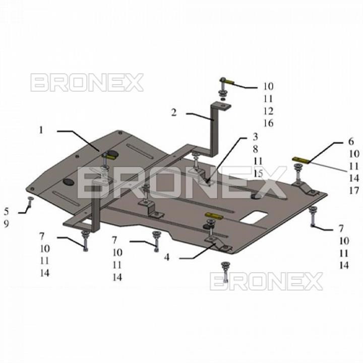 Bronex 101.0615.00 Engine protection Bronex standard 101.0615.00 for BMW X1 E84 101061500