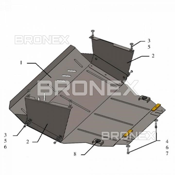 Bronex 101.0624.00 Engine protection Bronex standard 101.0624.00 for Volkswagen T-4 (Caravelle) (radiator, gear box) 101062400