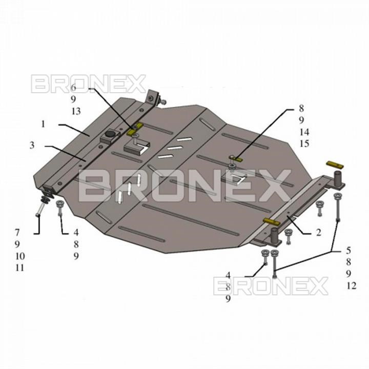 Bronex 101.0637.00 Engine protection Bronex standard 101.0637.00 for Mitsubishi Eclipse (radiator, gear box) 101063700