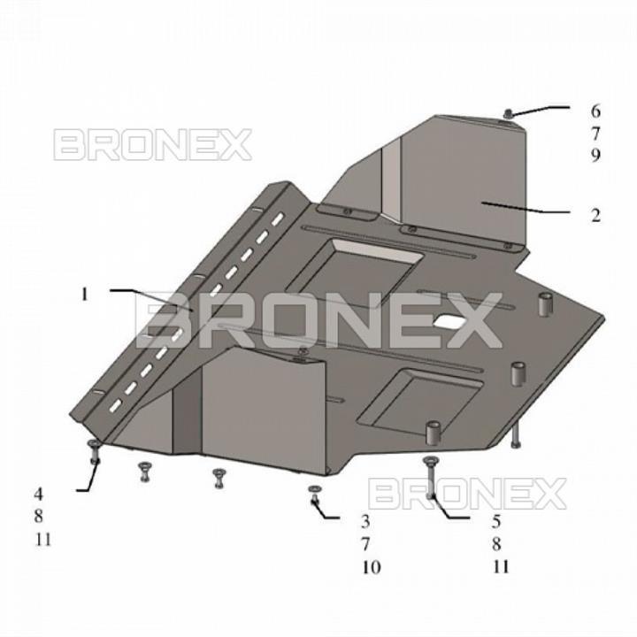 Bronex 101.0687.00.FI Engine protection Bronex standard 101.0687.00.FI for Fiat Ducato 2 (radiator, gear box) 101068700FI